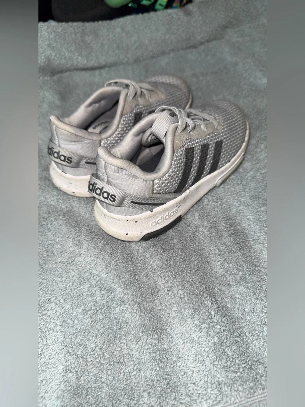 adidas Light Grey Knit Slip-On Sneaker with Black Insole